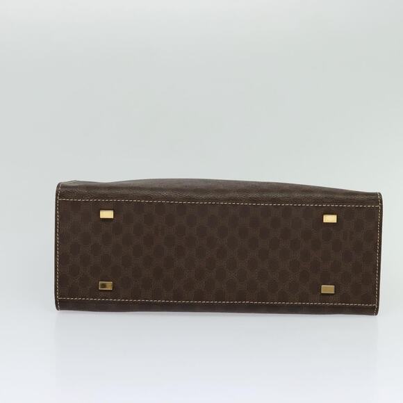 CELINE Macadam Canvas Hand Bag Pvc Leather Brown Gold - Picture 9 of 12